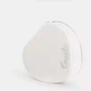 Coach Silver White Glitter Dual Sided Heart Shaped Compact Mirror.  NWT